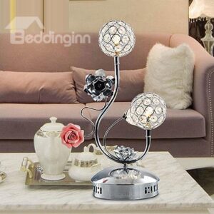 Pretty Amazing High Classic Stainless Steel and Crystal Lamps