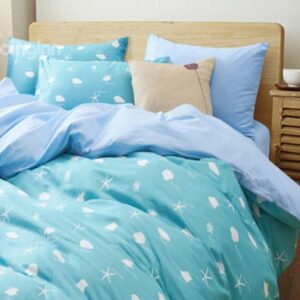 Funny Sea Creatures with Green Ground 4-Piece Cotton Duvet Cover Sets