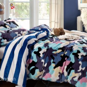 Fashion Camouflage Print 4-Piece Coral Fleece Duvet Cover Sets
