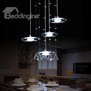 Beautiful 4-Heads Alloy and Crystal Pendant Lights