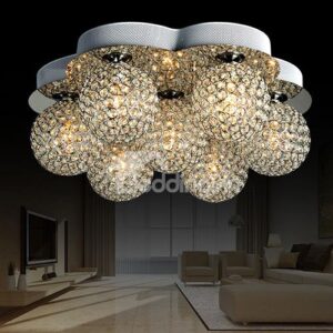High Quality 7-Heads Alloy and Crystal Flush Mount