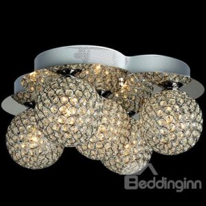 Top Selling 5-Heads Alloy and Crystal Flush Mount