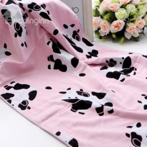 Cute Sweet Cartoon Cow Design Bath Towel