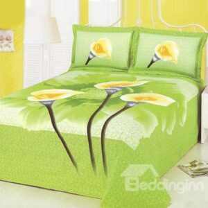 Fresh Style Beautiful Lily Flower Pattern Printed Sheet