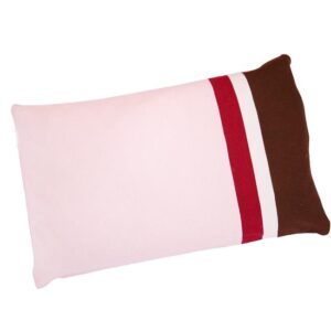 Red and Brown Stripes Buckwheat Hull Filling Pink Baby Pillow