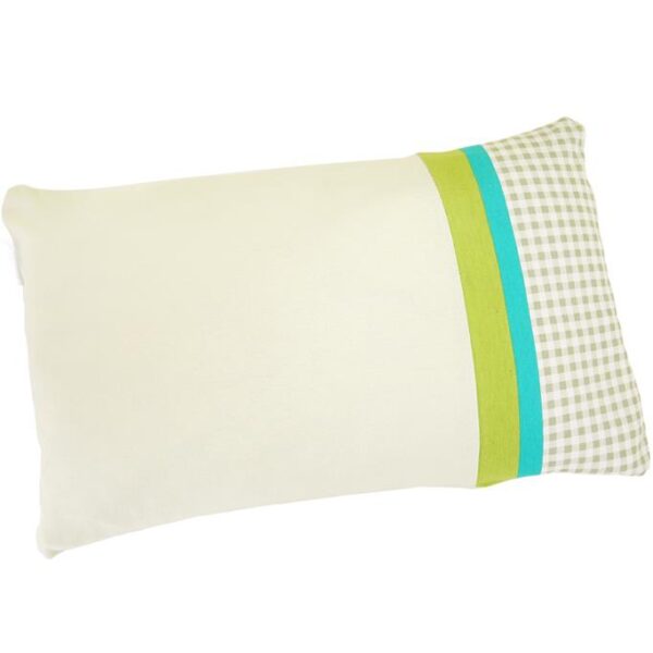 Bright Color Stripe Buckwheat Shell Filling Beige Baby Pillow