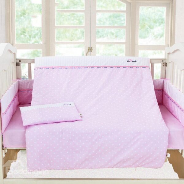 Romantic Cozy Dots Printing 3-piece Crib Bedding Sets