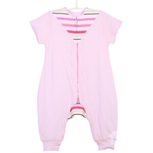 Patch Red Stripes Sleeveless Pink Baby Sleeping Bag