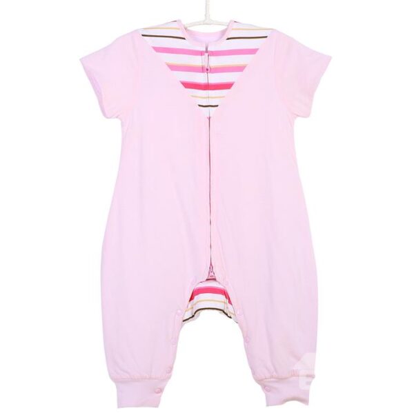 Patch Red Stripes Sleeveless Pink Baby Sleeping Bag