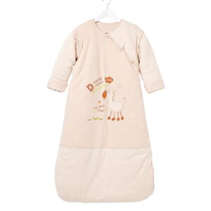Soft Cockhorse Print Wide Hem Natural Colored Cotton Zipper Baby Sleeping Bag