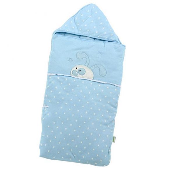 Super Graceful Blue Rabbit Dots Design Baby Quilt