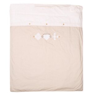 Comfortable Grid Splicing Natural Colored Cotton 4-Piece Crib Bedding Sets