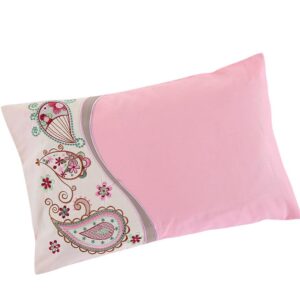 Creative India Flower Embroidery Pattern Pink Baby Pillow