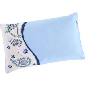 Beautiful Dew Embroidery Pattern Fresh Cool Blue Baby Pillow