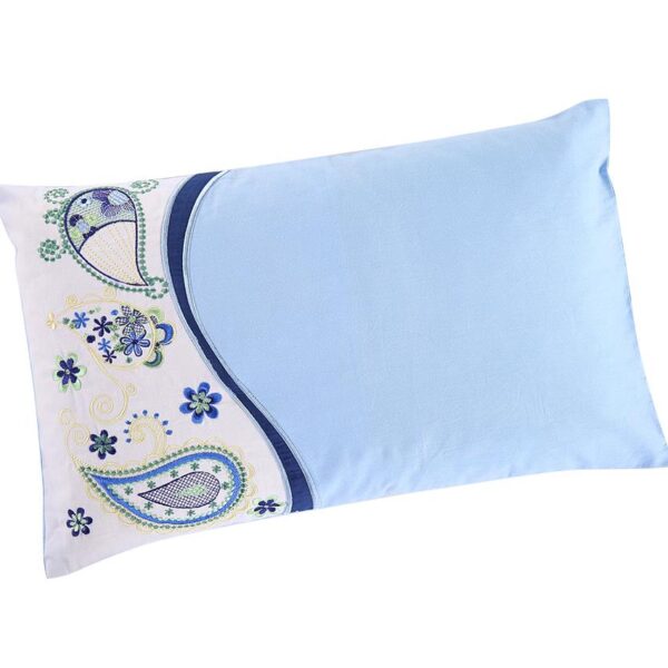 Beautiful Dew Embroidery Pattern Fresh Cool Blue Baby Pillow
