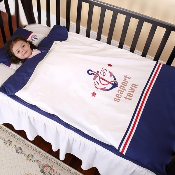 Seaport Town Letters and Five-Pointed Star Painting Baby Sleeping Bag