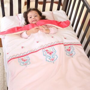 Super Romantic Pink Flowers Stripes Baby Sleeping Bag