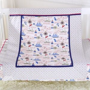 Creative Brave Sailor Sailing in the Ocean Pattern Baby Quilt