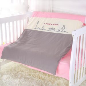 Tender Heart Letter Combination of Coffee and Pink Baby Quilt
