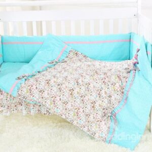 Colorful Petal Bow Knot Pattern Baby Quilt