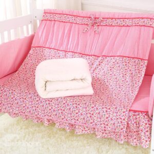 Fold Style Pink Floral Bow Knot Painting Baby Quilt