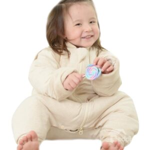 Natural Silk Beige Brown Stripes Pattern Baby Sleeping Bag