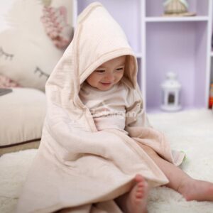 Super Soft and Comfortable Light Brown White Stripes Baby Sleeping Bag