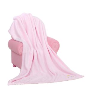Beautiful Floral Printing Cozy Pink Baby Blanket