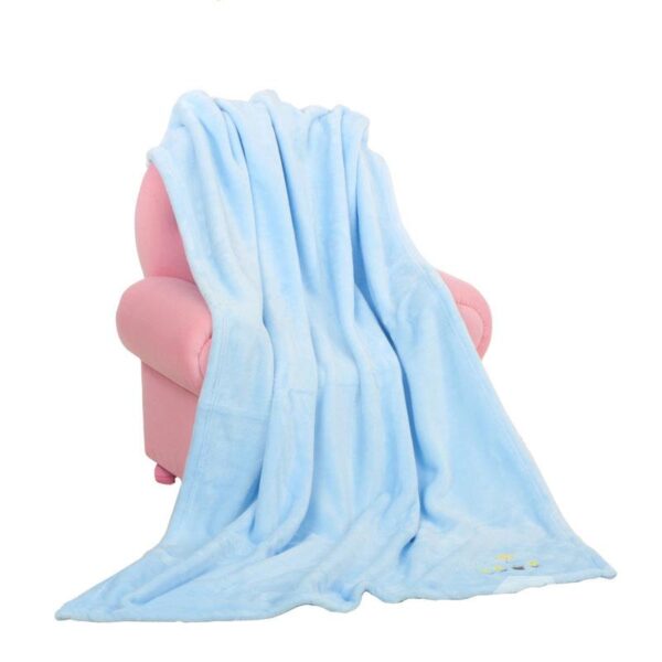 Beautiful Floral Printing Cozy Blue Baby Blanket