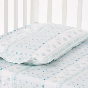 Adorable Cartoon Chick Floral Design Blue Baby Pillow
