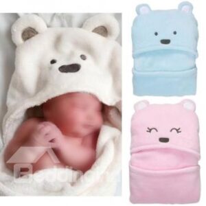 Stylish Hooded Swaddle Coral Velvet Baby Sleeping Bag