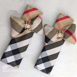 Classic Style Colored Squares and Big Bow Knot Pattern One Pair Car Seat Belt Cover