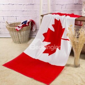 Creative Fashion Canada Flag Pattern Bath Towel