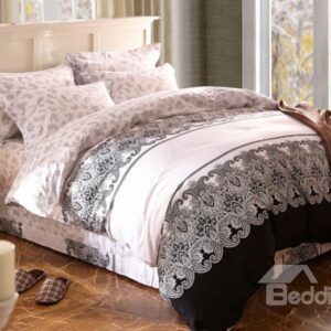 Extraordinary Exotic Floral Pattern Cotton 4-Piece Duvet Cover Sets