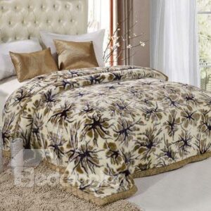New Style Light Coffee Tree Root Pattern Thicken Blanket