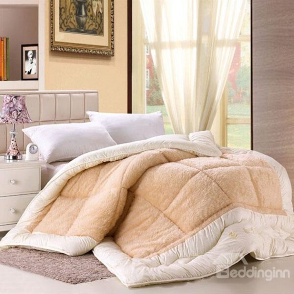 Long Plush Super Warm and Comfortable Light Yellow Quilt