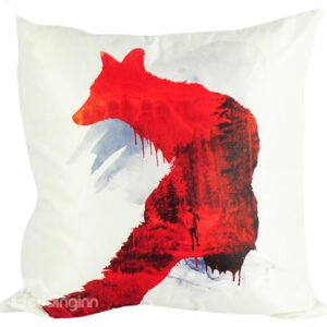 Cool Red Woof Painting Two Sides Design Throw Pillow