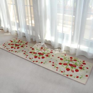 Wonderful Strawberry Long Kitchen Water Resistant Doormat