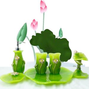 Fancy Creative Lotus Design 5-piece Bathroom Accessories