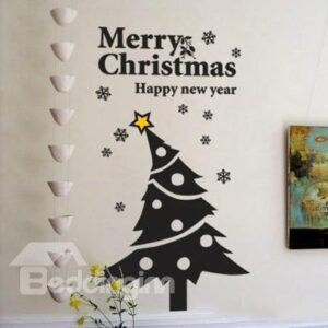 Beautiful Merry Christmas Tree Removable Wall Stickers
