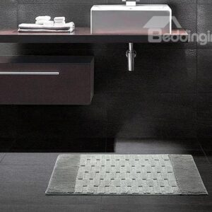 Fashion Graceful Fancy Plush Gray Bath Rug