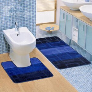 Super Cozy Contemporary 2-piece Suede Bath Rug