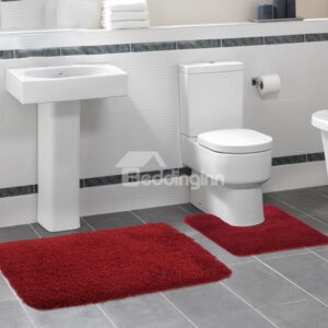 Comfy Fluffy Solid Color 2-piece Bath Rug