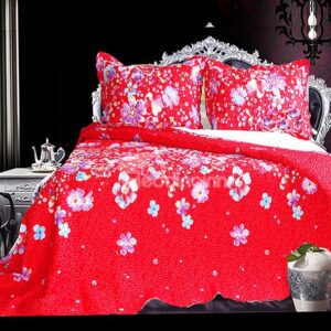 Romantic Snow White Flowers Pattern Wedding Bed in a Bag Set