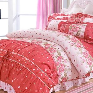 Beautiful Floral Pattern 4-Piece Cotton Princess Duvet Cover Sets