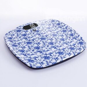 Artistic Graceful Blue Floral Pattern Weight Scale