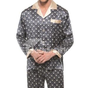 Classic Design Open Collar Patch Pocket Mulberry Silk Pajamas