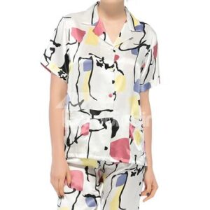 Pretty Wonderful Notched Collar Short Sleeve Silk Wrapped Button Pajamas