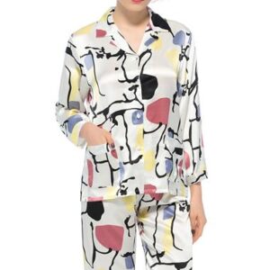 New Classic Notched Collar Long Sleeve Silk Wrapped Button Pajamas