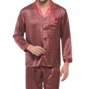 Polka Dot Open Collar One Pocket Mulberry Silk Pajamas
